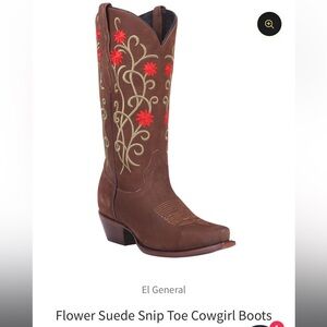 El General suede snip toe cowgirl boots